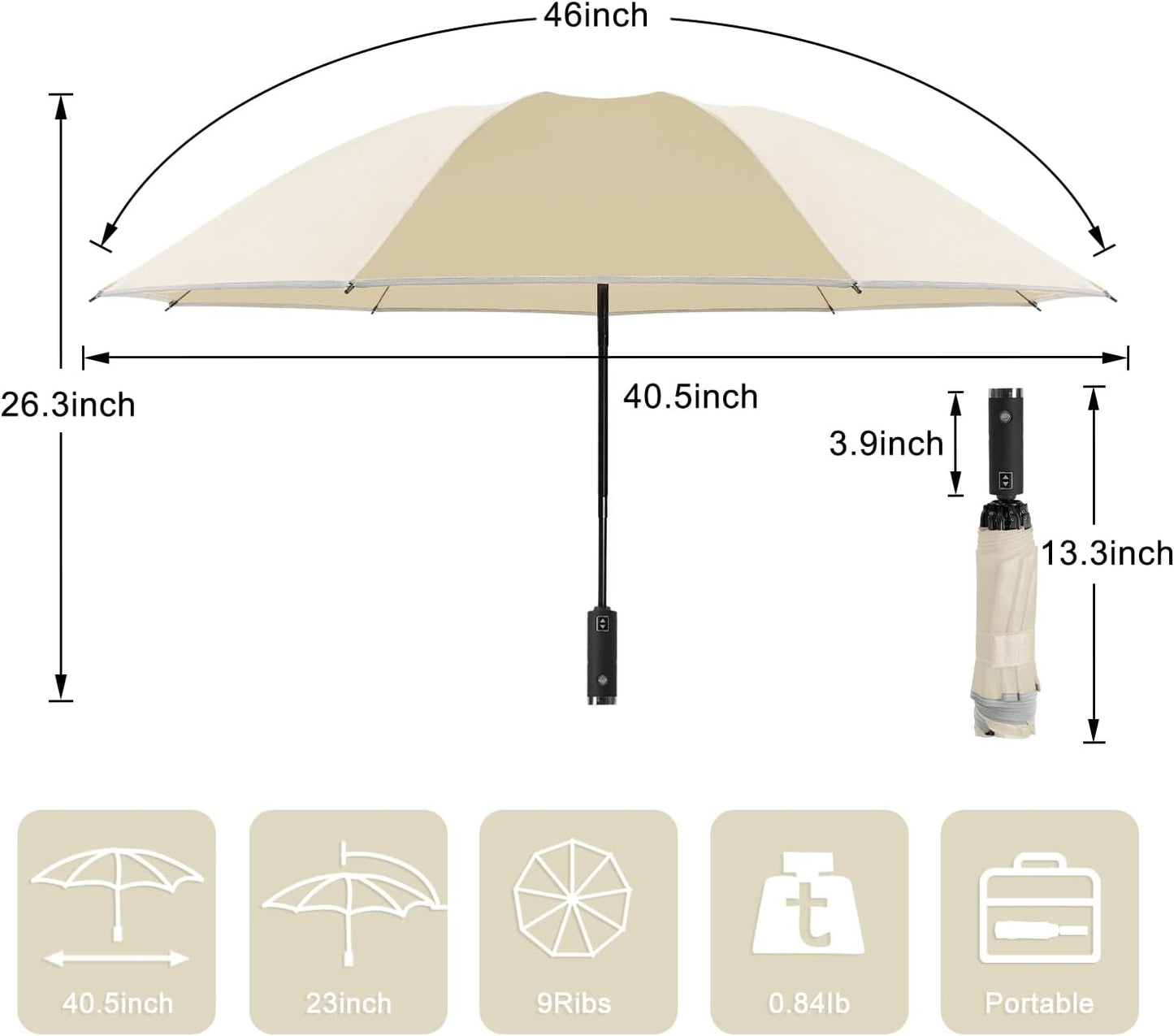 Lejorain Inside Out Umbrella Folding - Inverted LED Umbrellas Automatic Open and Close - Women Rain Umbrella Reverse Folding
