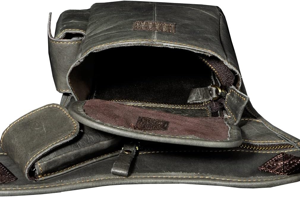 Leather Waist Pack Drop Leg Bag for Men Women Belt Bumbag Multi-Purpose Motorcycle Bike Outdoor Sports Tactical Cycling Riding Hiking Camping Pouch