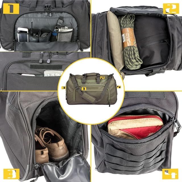 Gym Bag for Women & Men Tactical Duffle Military Weekender Travel Work Out Bags Lightweight Waterproof Sports Tote Shoe Pocket