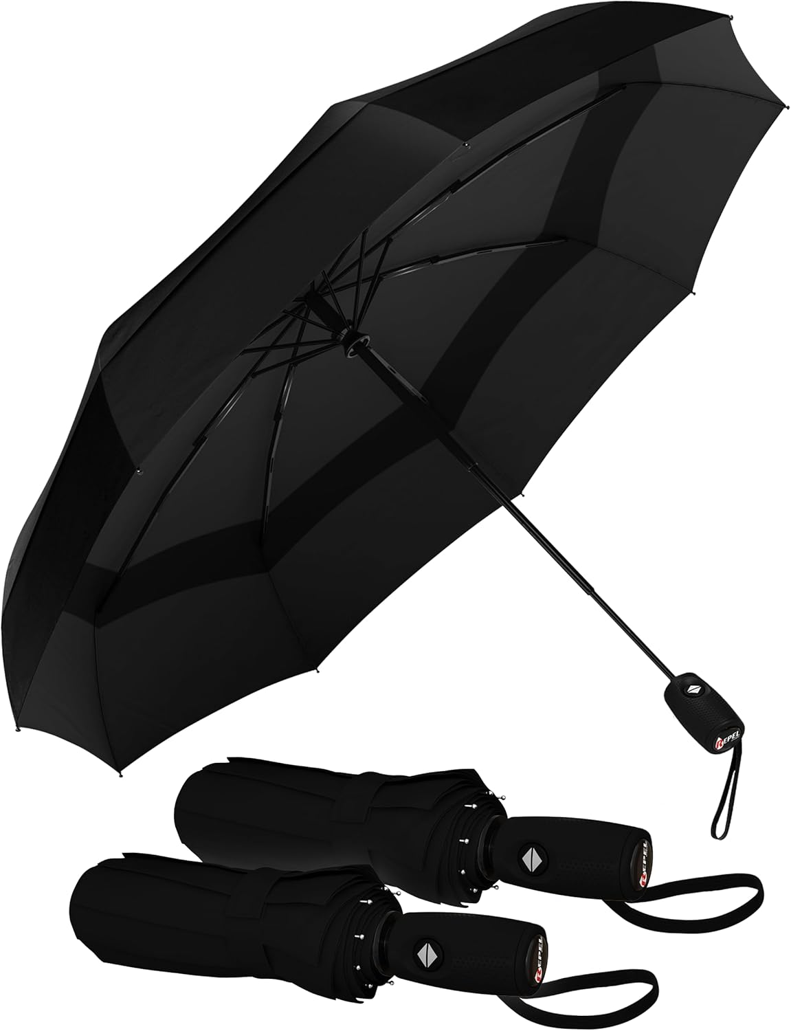REPEL Windproof Travel Umbrella - Compact & Withstands Winds up to 85MPH , Strongest Premium Auto Folding Umbrella for Rain and Sun - Durable, Light & Portable for Women & Men , Fits Backpack & Cars