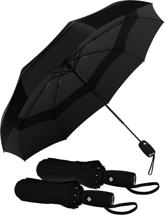 REPEL Windproof Travel Umbrella - Compact & Withstands Winds up to 85MPH , Strongest Premium Auto Folding Umbrella for Rain and Sun - Durable, Light & Portable for Women & Men , Fits Backpack & Cars