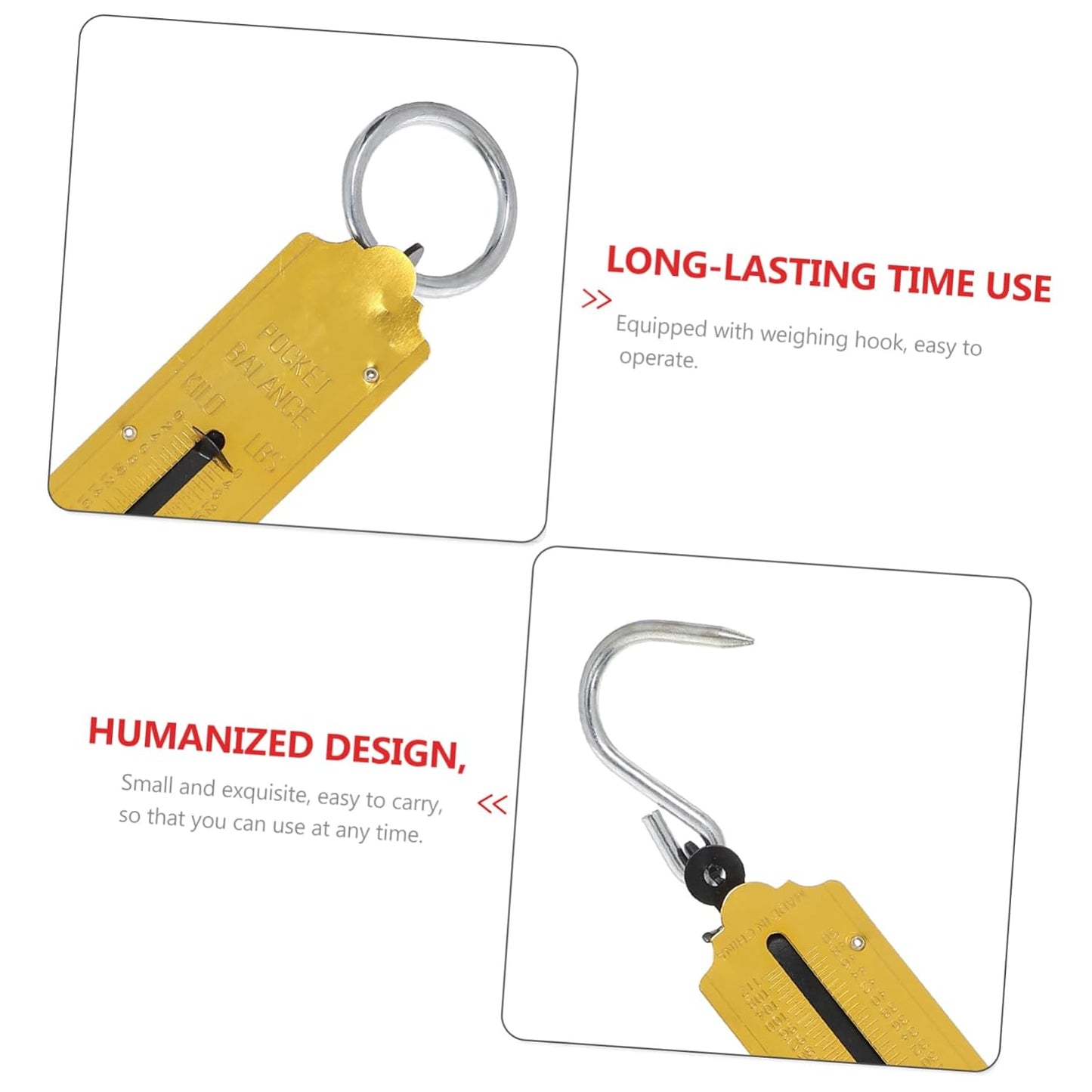 2pcs Dial Weight Scale Mechanical Scale Hook Capacity for Luggage Produce and Outdoor Weighing