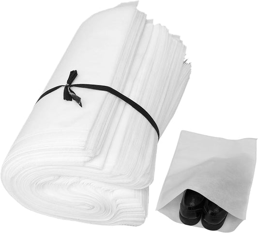 100 Pack Shoe Bags for Travel, 20 x 16 Inch Large Dust Bags for Handbags, Non Woven Travel Shoe Bags for Packing in Suitcase, Drawstring Breathable Shoe Travel Bag, Dust Cover for Storage