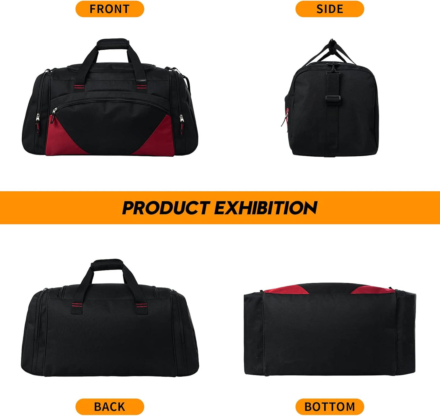 Mens Gym Bag, 55L Large Sports Duffle Bags, Workout Bags Lightweight