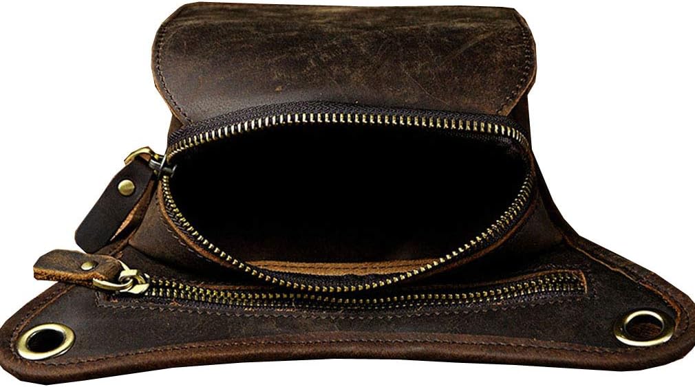 Leather Waist Pack Drop Leg Bag for Men Women Belt Bumbag Multi-Purpose Motorcycle Bike Outdoor Sports Tactical Cycling Riding Hiking Camping Pouch