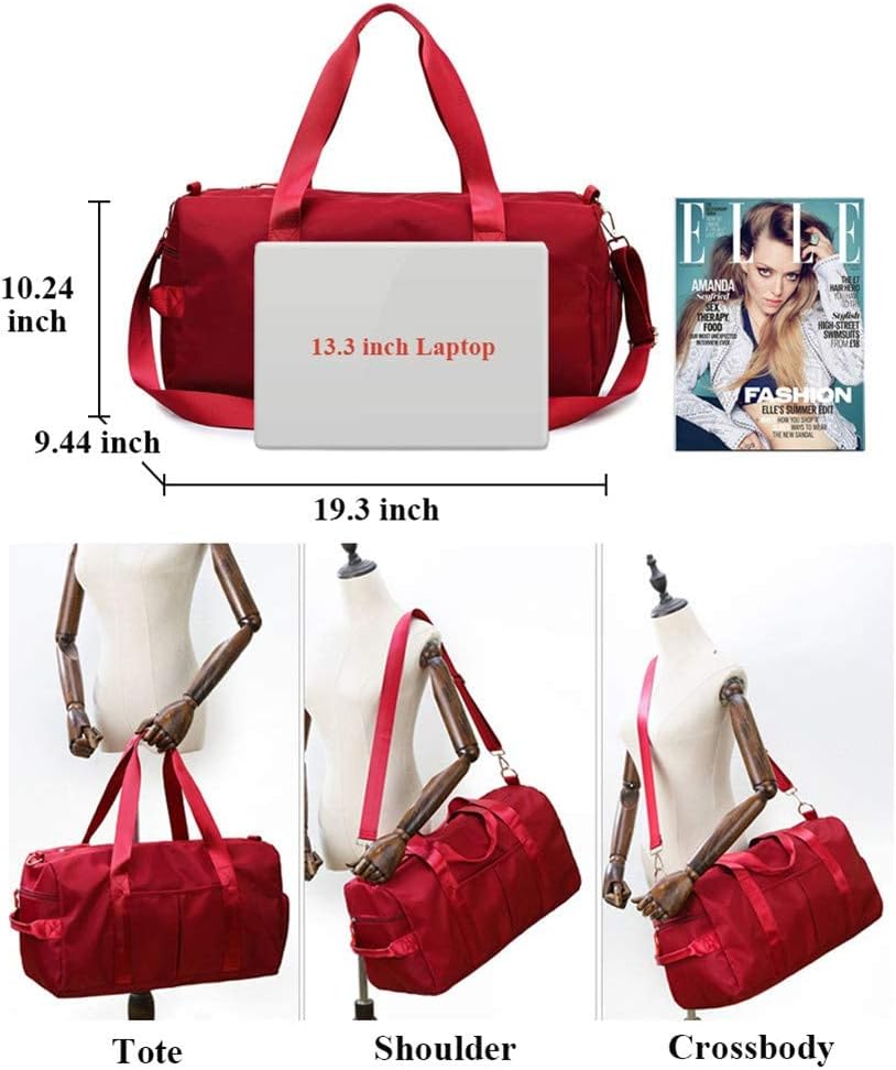 KARRESLY Sports Gym Bag for Women or Men Travel Duffel Bag with Wet Pocket and Shoes Compartment for Training Swim Yoga(Light purple) free size