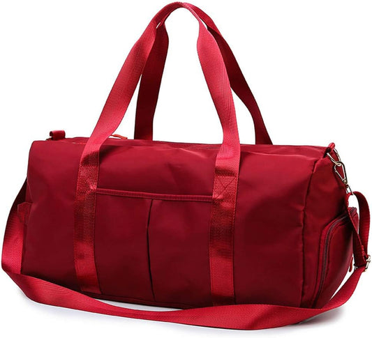KARRESLY Sports Gym Bag for Women Travel Duffel Bag with Wet Pocket and Shoes Compartment for Training Swim Yoga(Red)