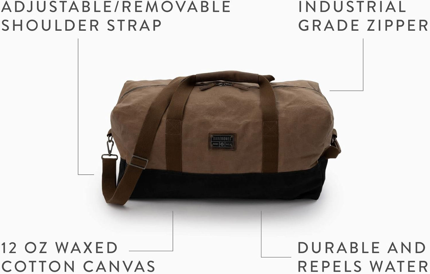 Barebones Neelum Duffel Bag: Rugged Travel Bag for Weekend Adventures, Stylish Weekender Bag and Duffel Bag for Travel, Perfect Overnight Bag for Road Trips and Outdoor Getaways