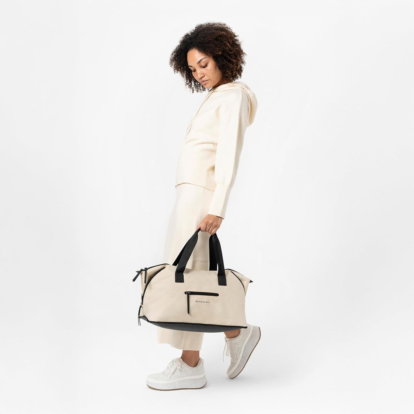 Sherpani Boston, Anti-Theft Weekender Bags,Travel Duffel Bag for Women, Carry On Tote Bag with Removable Shoe Bottom Compartment, Metal Hardware