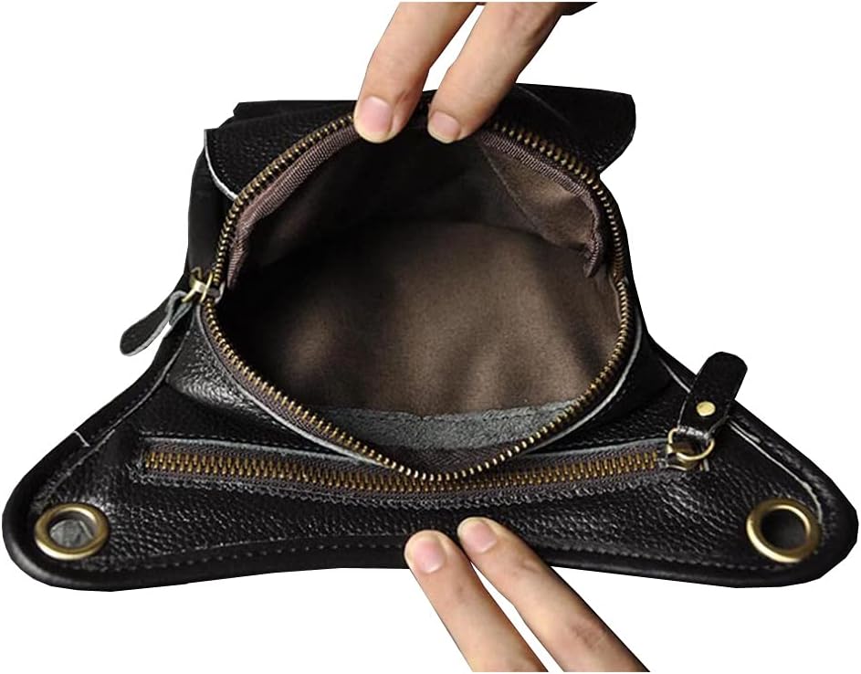 Leather Waist Pack Drop Leg Bag for Men Women Belt Bumbag Multi-Purpose Motorcycle Bike Outdoor Sports Tactical Cycling Riding Hiking Camping Pouch