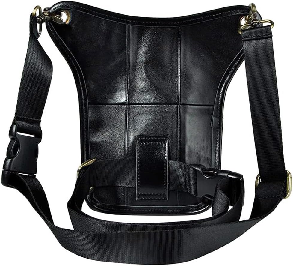 Leather Waist Pack Drop Leg Bag for Men Women Belt Bumbag Multi-Purpose Motorcycle Bike Outdoor Sports Tactical Cycling Riding Hiking Camping Pouch