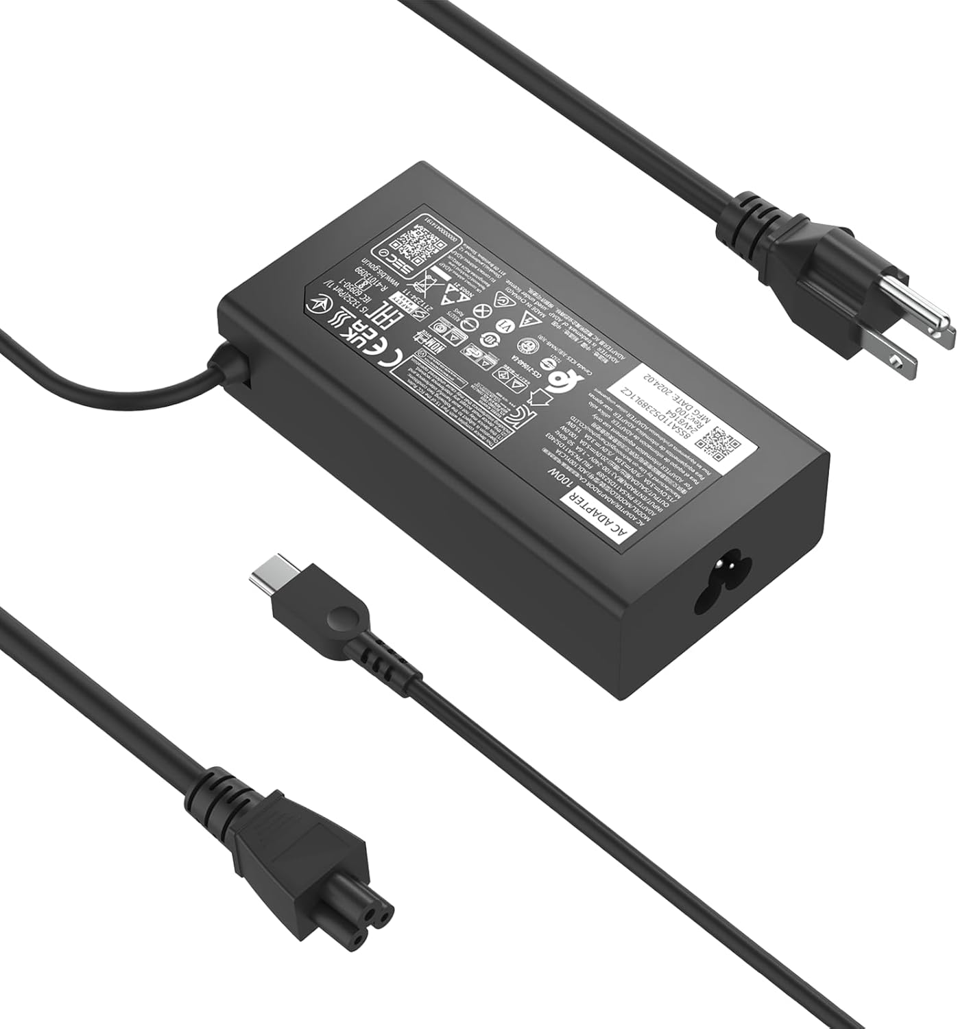 100W 20V 5A Type C Charger Fit For Lenovo ThinkPad X1 Tablet T14 T16 16s P14s L14 L15 IdeaPad Slim 5 7 IdeaPad Yoga Yoga Pro 7 9 Series Compatible with HP Dell Samsung Galaxy Z series USB C AC Adapter