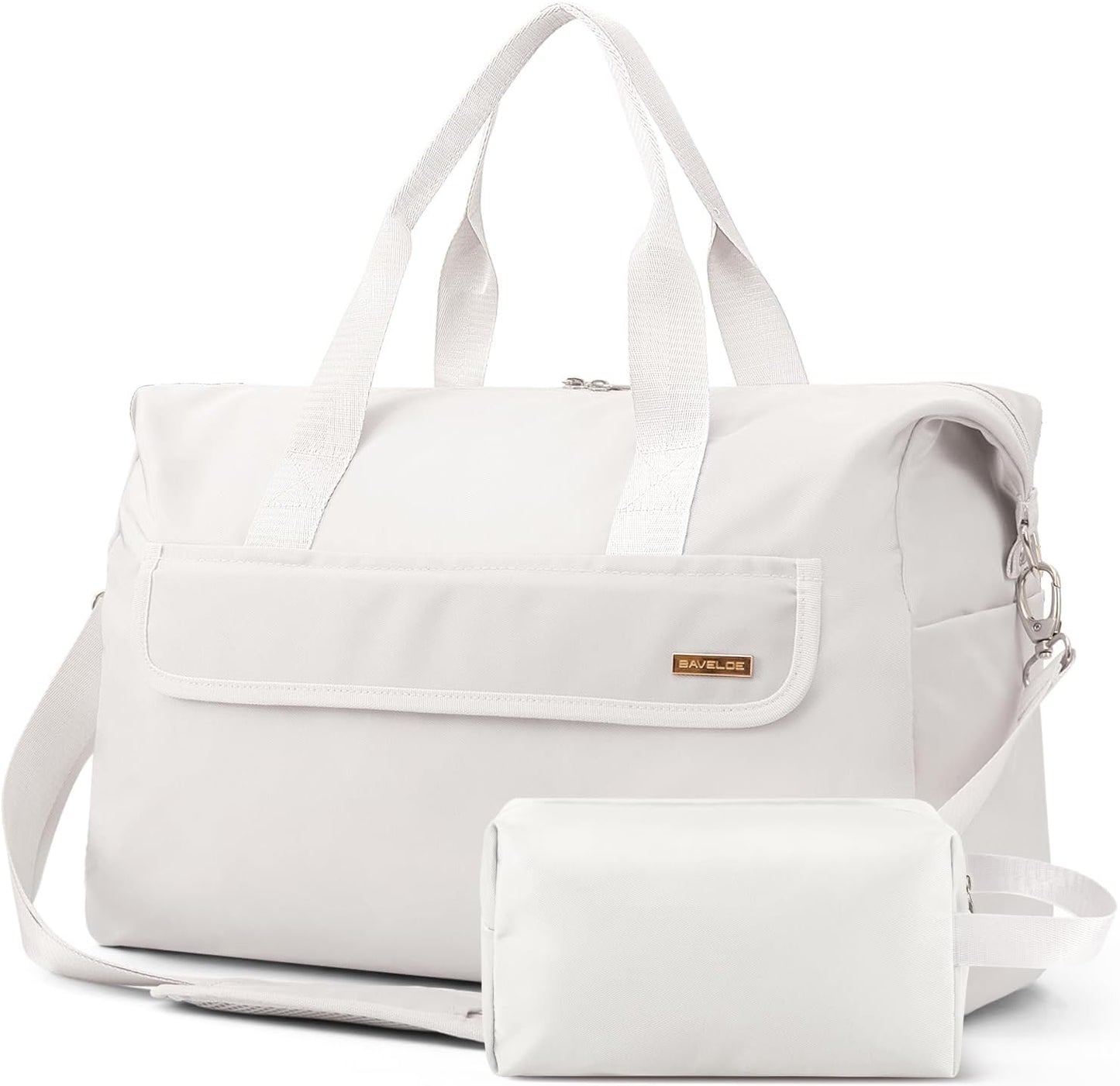 18x14x8 Personal Item Bag with Wet Pocket & Toiletry Bag, Travel Duffel Bag for Gym Underseat Weekender Carry On Luggage for Women Men (Beige)