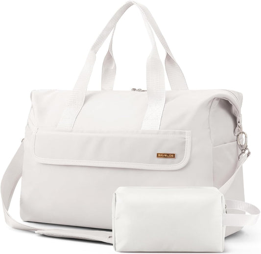 18x14x8 Personal Item Bag with Wet Pocket & Toiletry Bag, Travel Duffel Bag for Gym Underseat Weekender Carry On Luggage for Women Men (Beige)