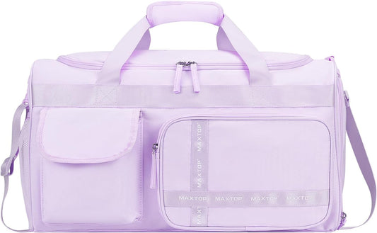 MAXTOP Gym Bag for Women Men Travel Duffle Bag Large Capacity Carry On Weekender Overnight Bag With Shoe Compartment Gym Tote Dry Wet Separation Duffel Bag for Travel