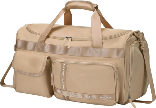 MAXTOP Gym Bag for Women Men Travel Duffle Bag Large Capacity Carry On Weekender Overnight Bag With Shoe Compartment Gym Tote Dry Wet Separation Duffel Bag for Travel