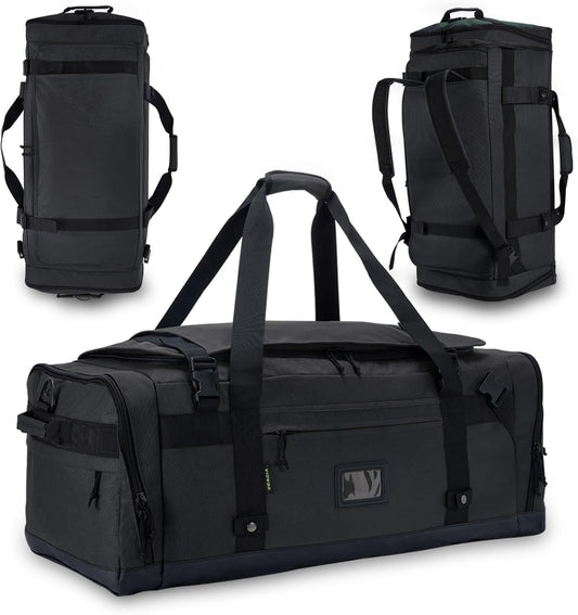 Large Duffle Bag for Travel - Men & Women, Foldable Gym Duffle Backpack, Heavy Duty Tactical Military Canvas Duffel Bags, Extra Big Carry On with Shoe Pockets, Waterproof (80L/103L)