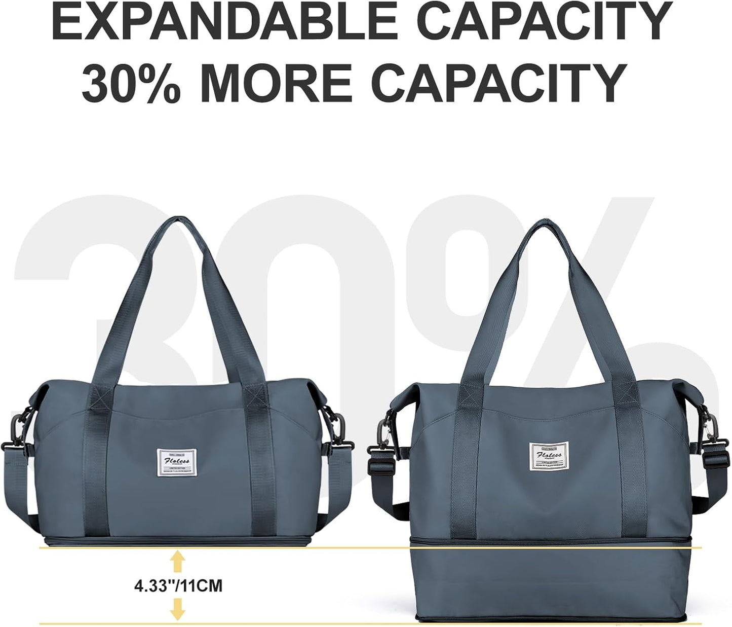 Travel Duffel Bag, Sports Tote Gym Bag, Shoulder Weekender Overnight Bag for Women