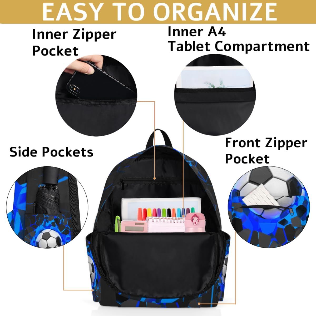 Sport Football Ball Kids Backpack for Boys Girls Soccer Sport Preschool Toddler Backpack Kindergarten Nursery Bookbag Travel Children Lightweight School Bag