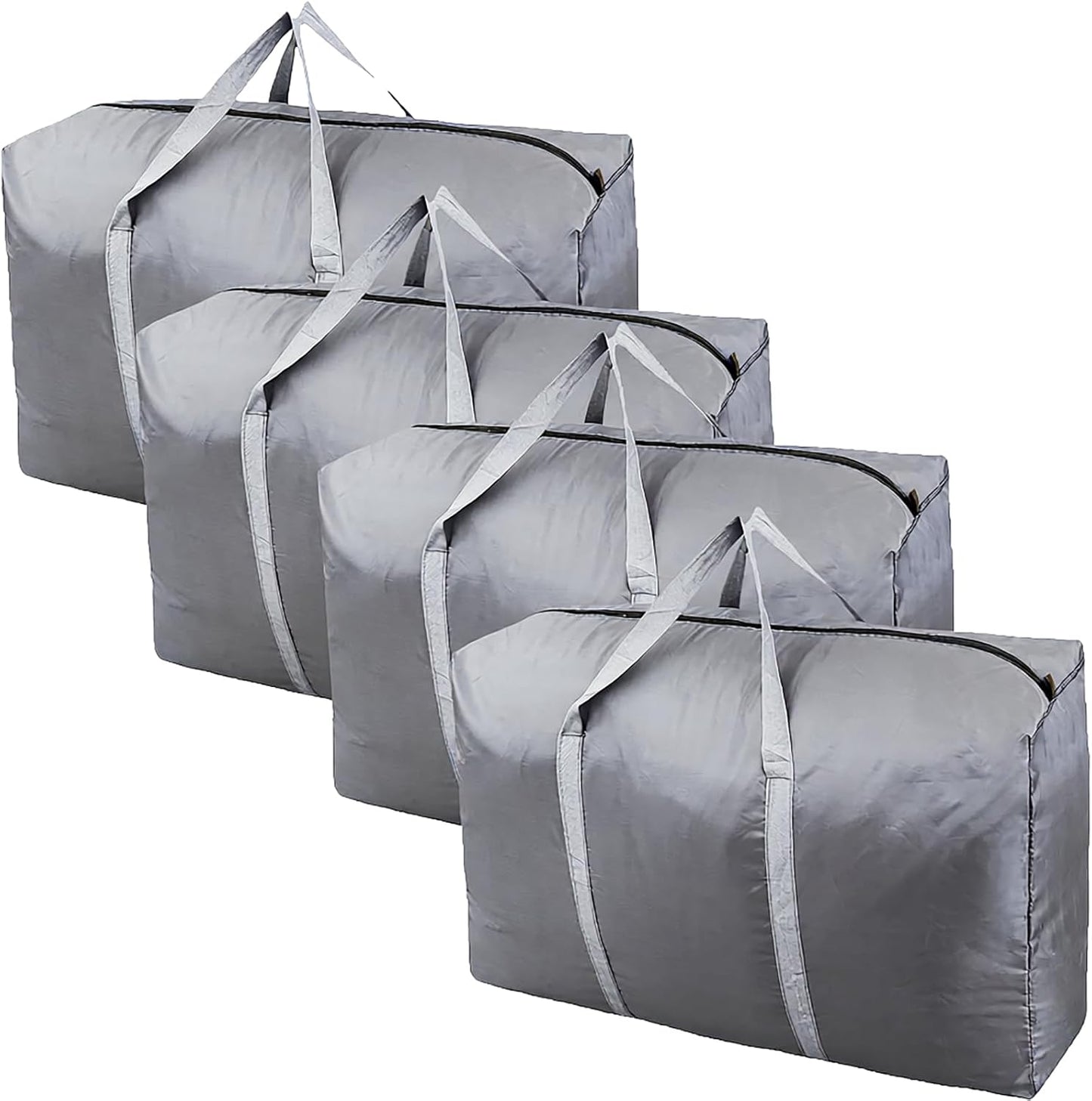 100L Extra Large Storage Bags, Big Moving Bags with Strong Zippers & Carrying Handles, Packing Bags for Moving, Storage, Travel and Camping, Storage Totes For Space Saving (Grey, 4 Pack)
