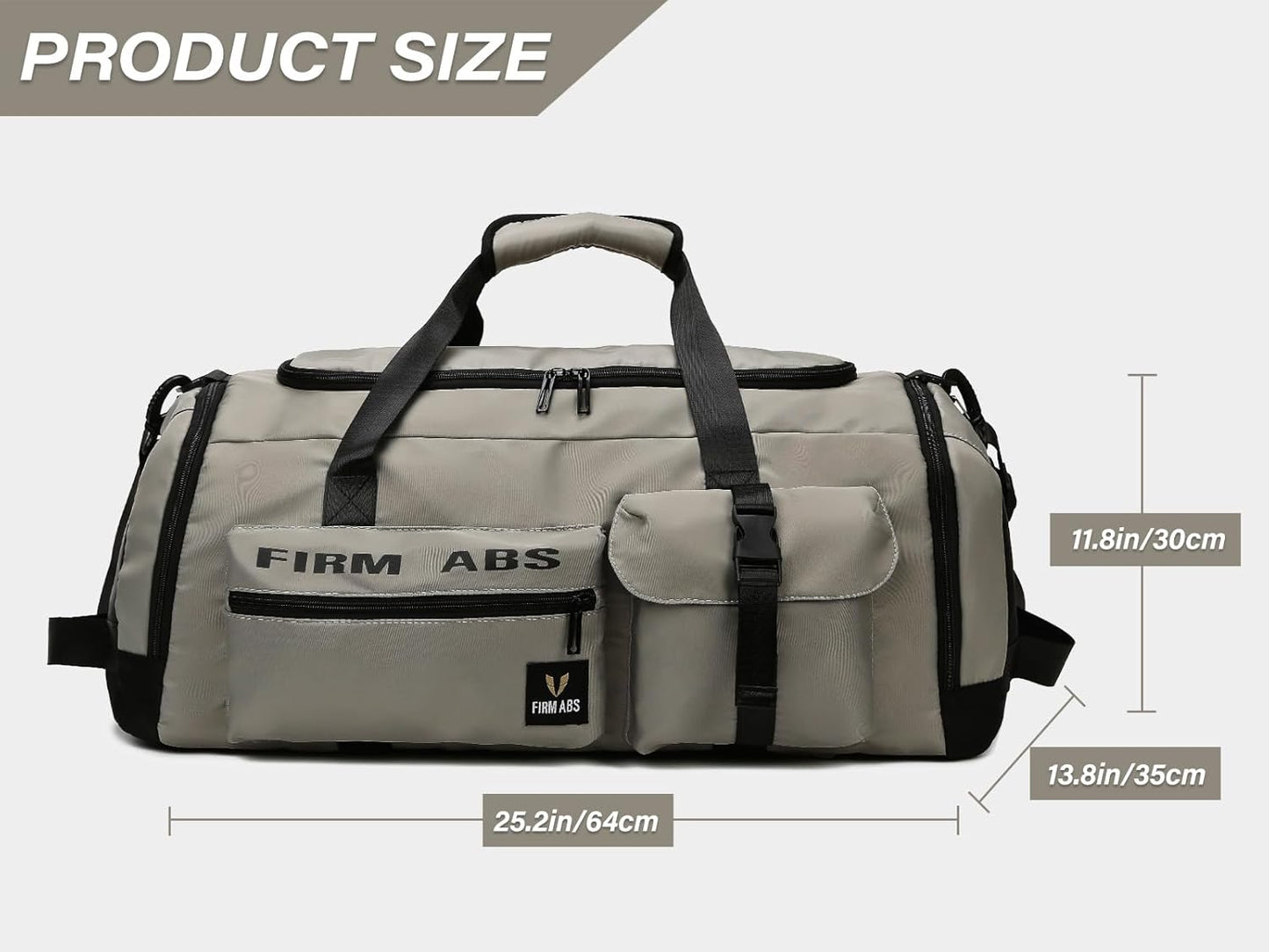 Gym Bag for Men & Women, 65L Large Capacity Travel Duffle Bag 3 in 1 Convertible Backpack with Shoes Compartment and Dry and Wet Separation