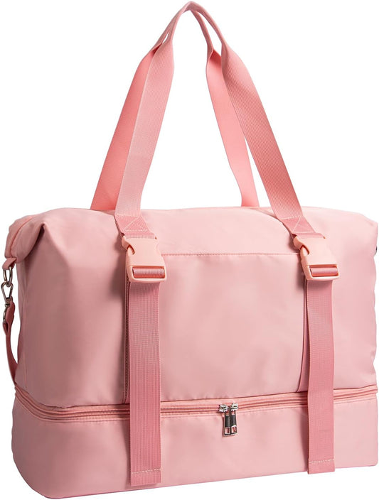 Travel Duffel Bag with Shoe Compartment, GYM Yoga Bag, Overnight Weekender Bag for Women, Perfect for Weekend Getaways, Gym, Business Trips, and Daily Use