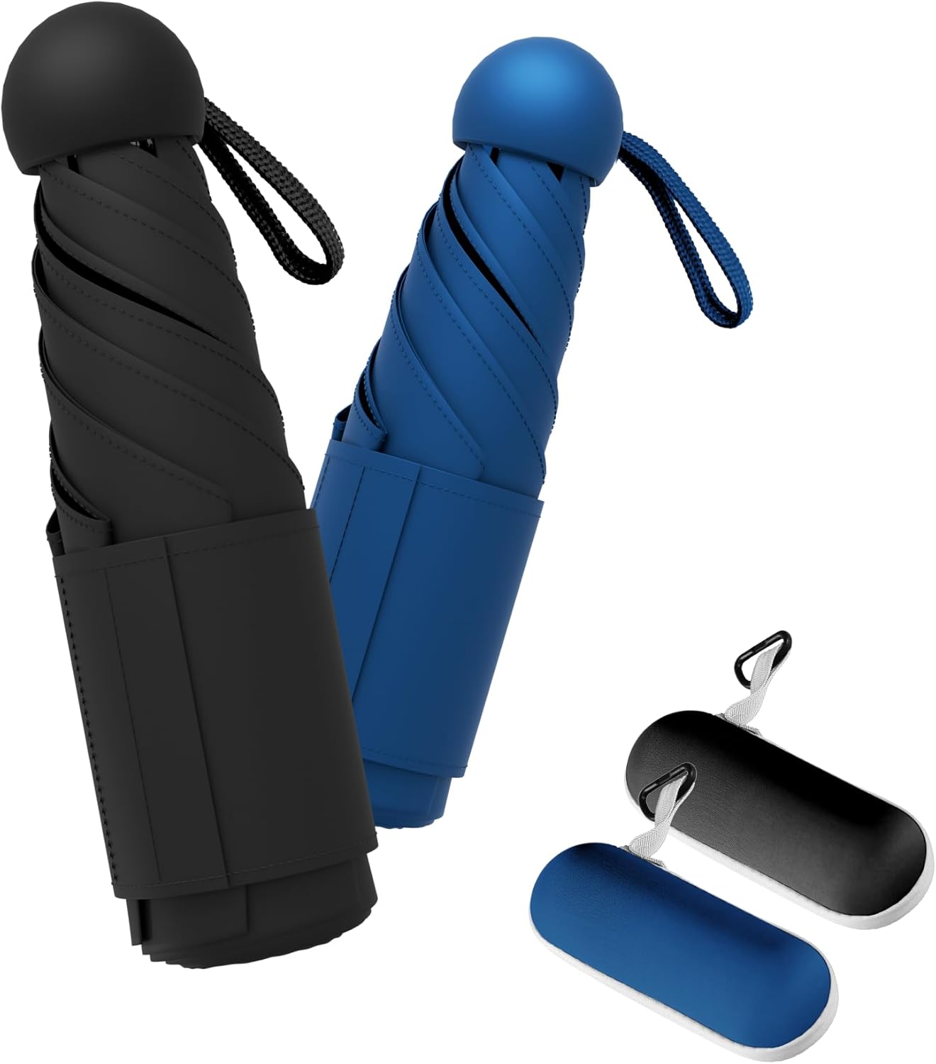 Travel Mini Umbrella Compact Small & Lightweight, UV Rain Protection, Pocket-Sized Folding Umbrellas with Quickdraw & Case for Men Women & Kids Backpack