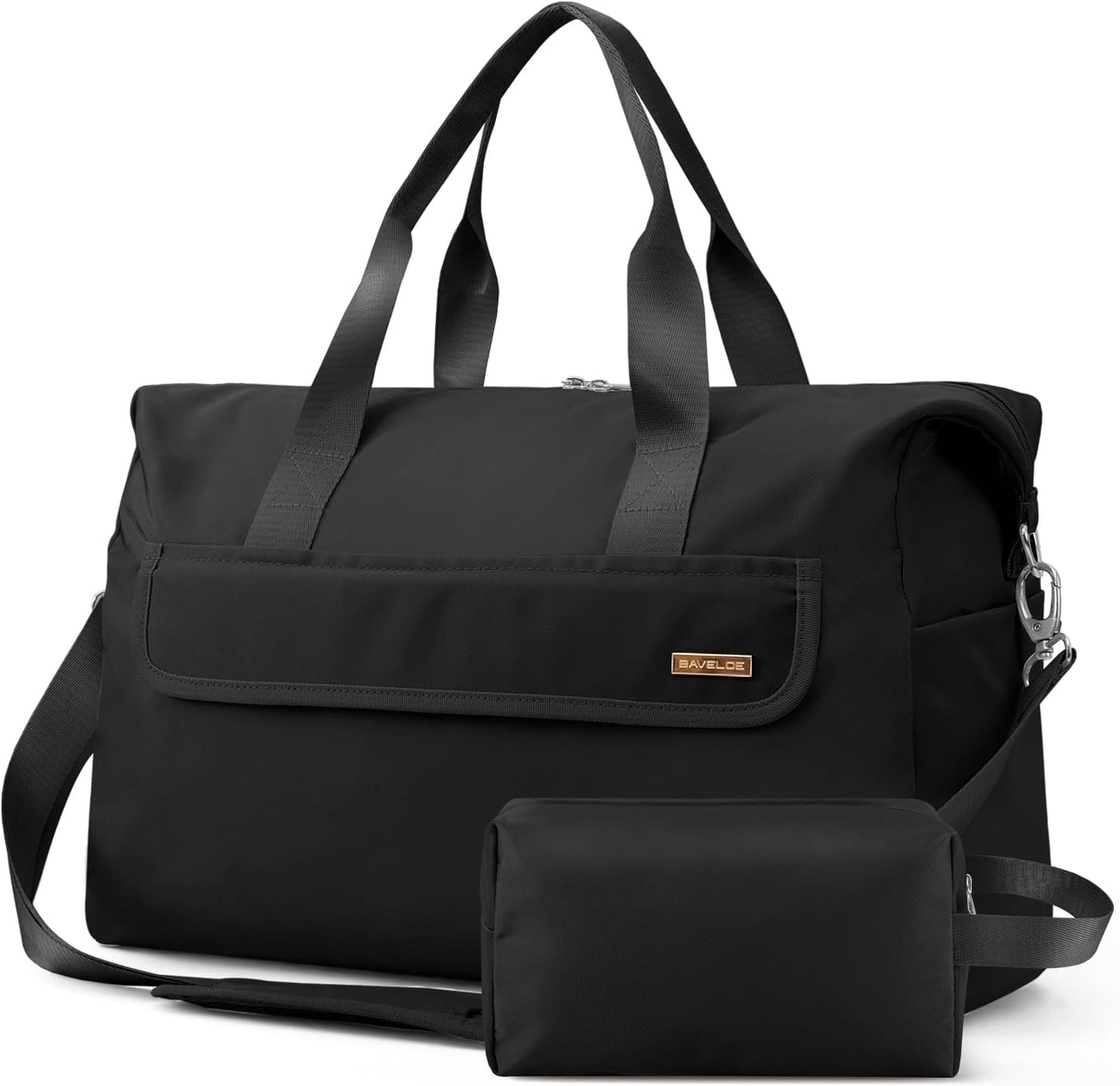 18x14x8 Personal Item Bag with Wet Pocket & Toiletry Bag, Travel Duffel Bag for Gym Underseat Weekender Carry On Luggage for Women Men (Black)