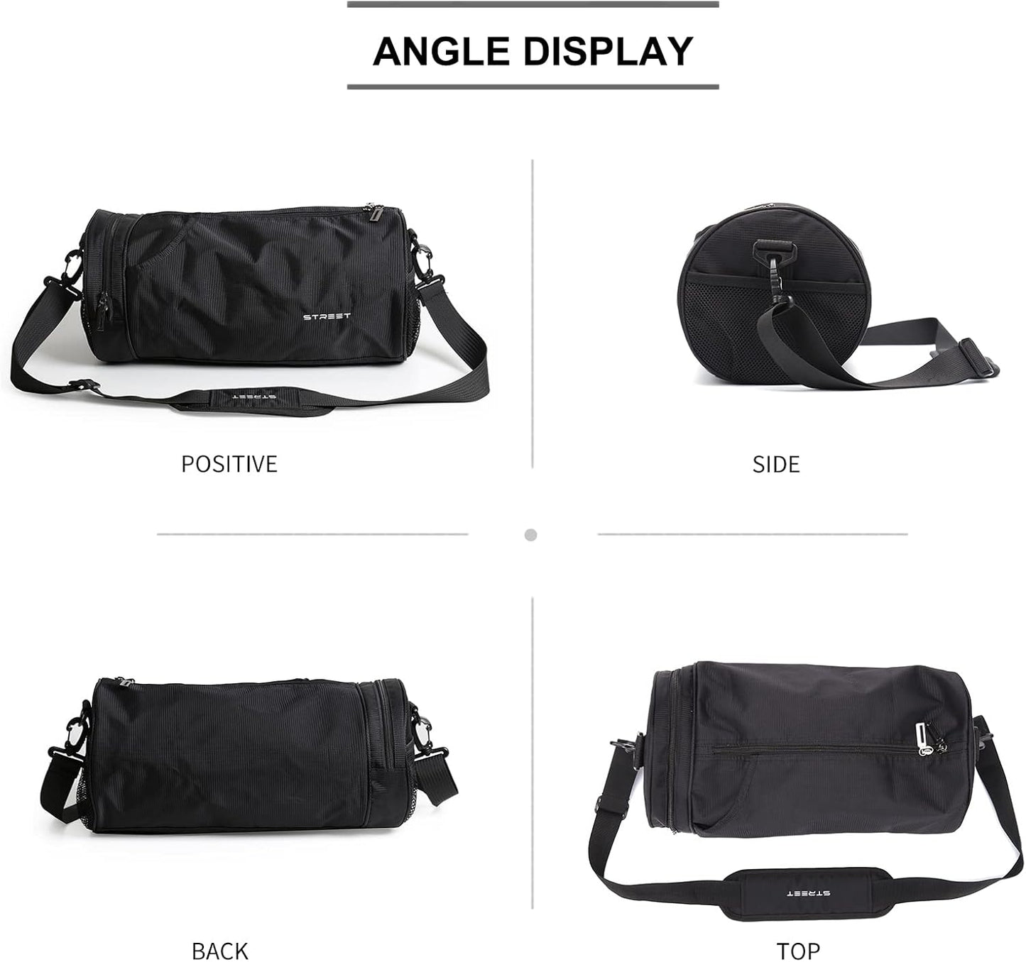 Small Sports Gym Bag Workout Lightweight Duffel Bags for Men and Women Black X-Small