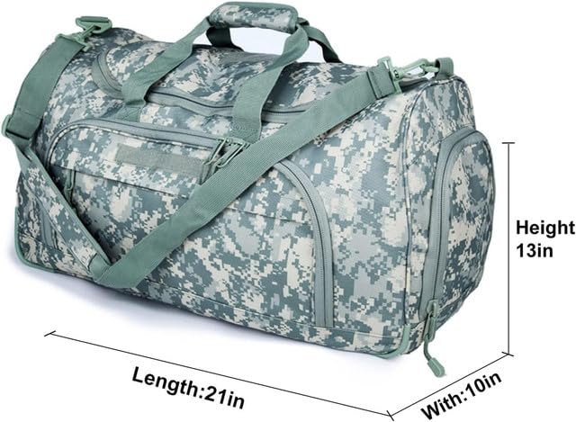 Gym Bag for Women & Men Tactical Duffle Military Weekender Travel Work Out Bags Lightweight Waterproof Sports Tote Shoe Pocket