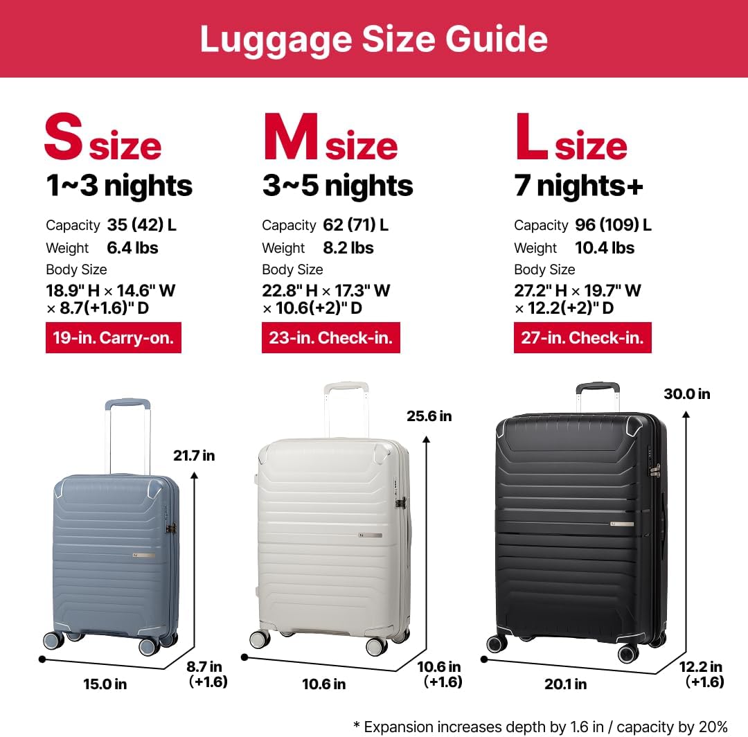 LEGEND WALKER LW 5304 VITA hardshell Expansion security zipper Spinner Luggage