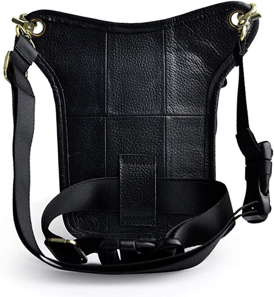 Leather Waist Pack Drop Leg Bag for Men Women Belt Bumbag Multi-Purpose Motorcycle Bike Outdoor Sports Tactical Cycling Riding Hiking Camping Pouch