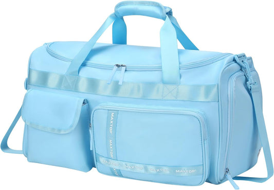 MAXTOP Gym Bag for Women Men Travel Duffle Bag Large Capacity Carry On Weekender Overnight Bag With Shoe Compartment Gym Tote Dry Wet Separation Duffel Bag for Travel