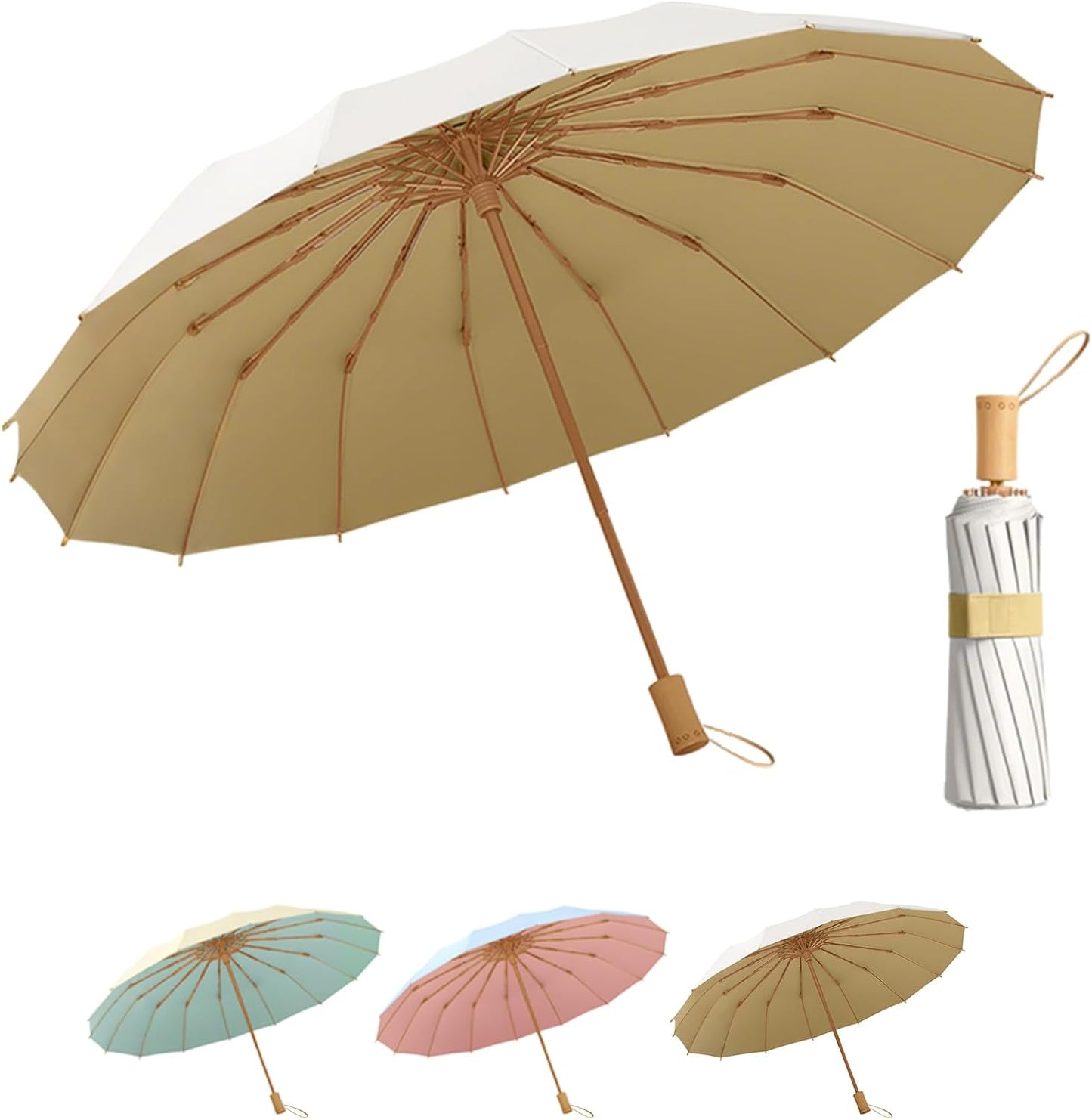 Compact Folding Umbrella for Women – Windproof Sun & Rain Umbrella with UV Protection, Lightweight Travel Parasol for Students & Professionals