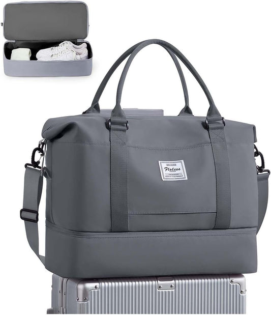Travel Duffel Bag, Sports Tote Gym Bag, Shoulder Weekender Overnight Bag for Women