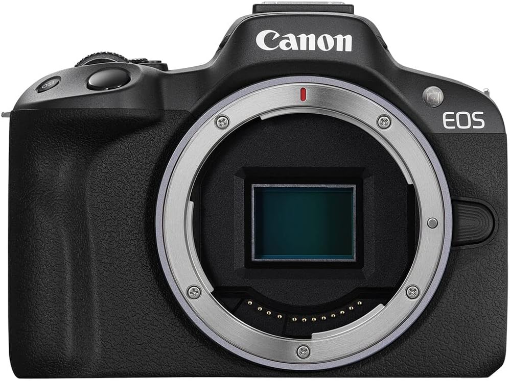 Canon EOS R50 Mirrorless Camera | 24.2MP APS-C, 4K 30p Video, Dual Pixel AF II, 15fps Burst, Vari-Angle Screen, Beginner Vlogging Camera (5811C002) + LP-E17 Battery + Canon Shoulder Bag + 64GB Card