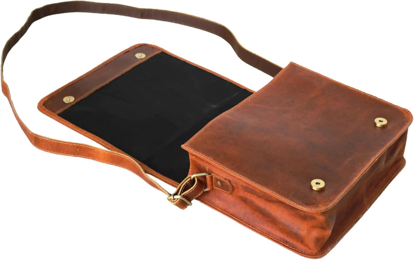 leather messenger bag laptop case office briefcase gift for men computer distressed shoulder bag