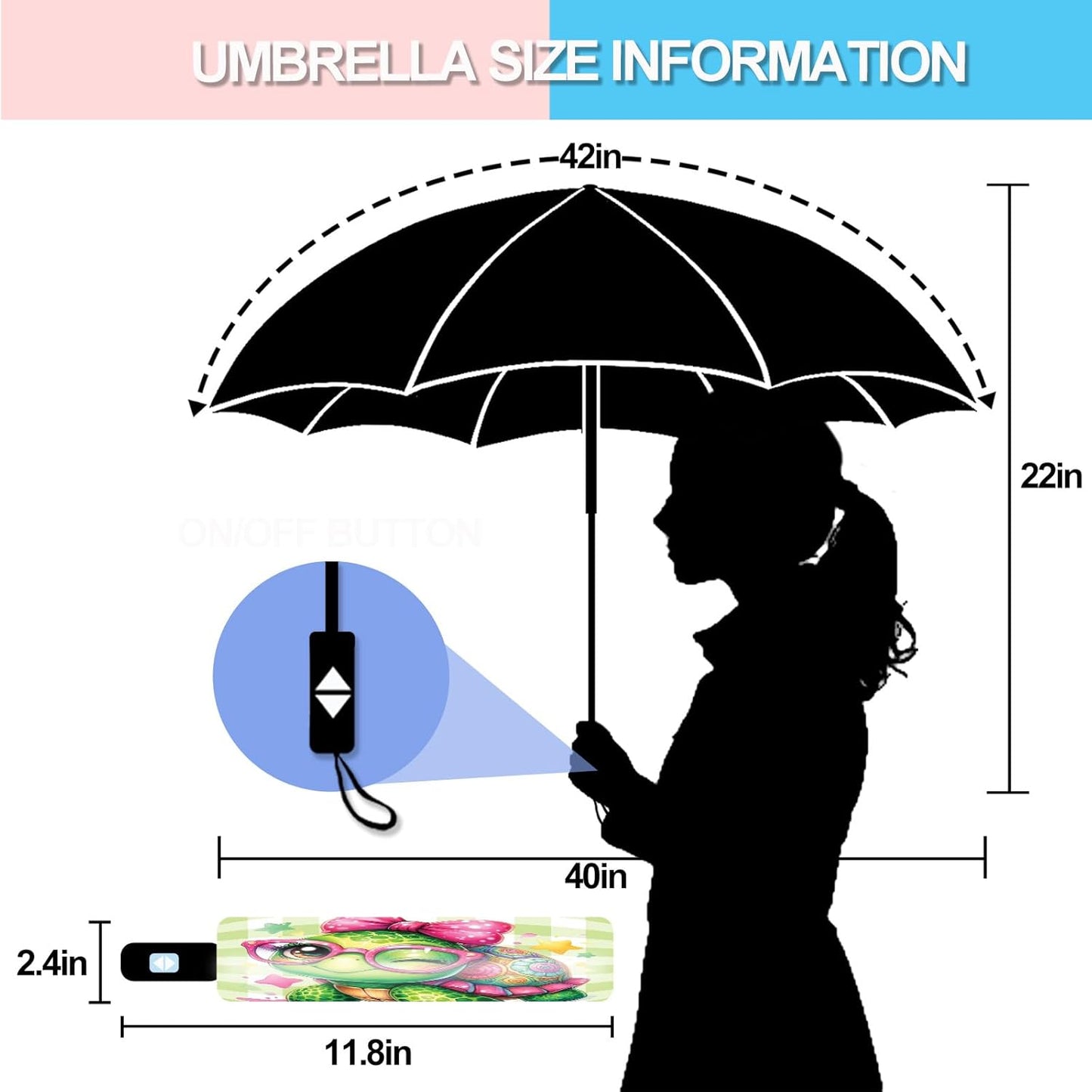 Small Travel Folding Umbrella for Girl, Portable, UV, SunShade, Compact, Automatic, Rain & Wind
