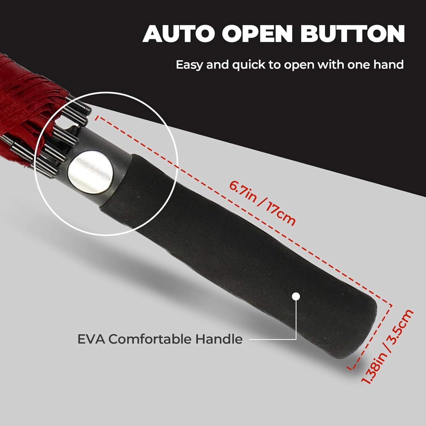 Automatic Open Golf Umbrella, 54/62/68/72 inch Extra Large Oversize Double Canopy Vented Stick Umbrellas, Windproof Waterproof Umbrella for Men And Women