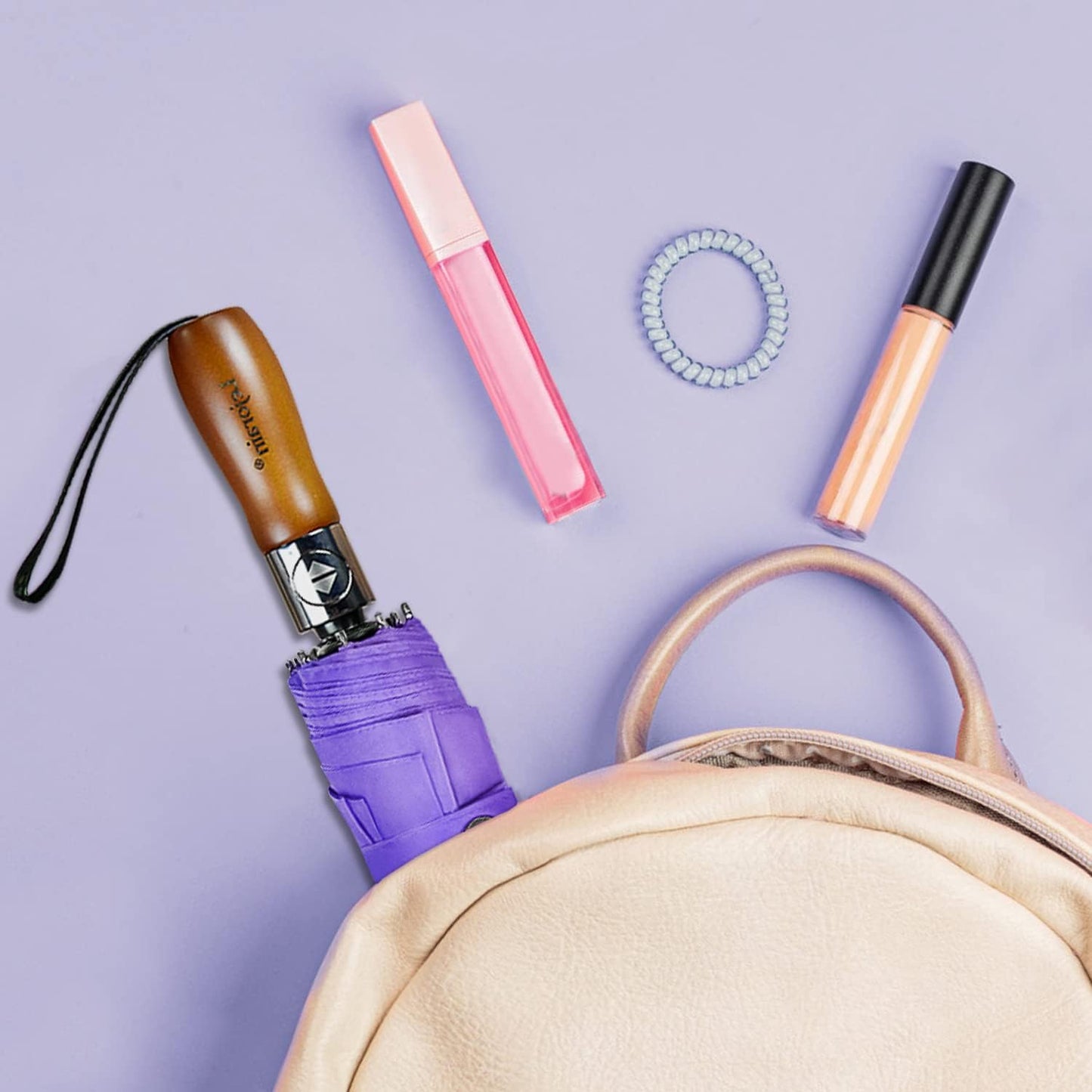 Lejorain Large Folding Golf Umbrella - Compact Mens Umbrellas Travel Rain and Windproof 54inch Collapsible Automatic Open Close Umbrella 210T Teflon Vented Double Canopy