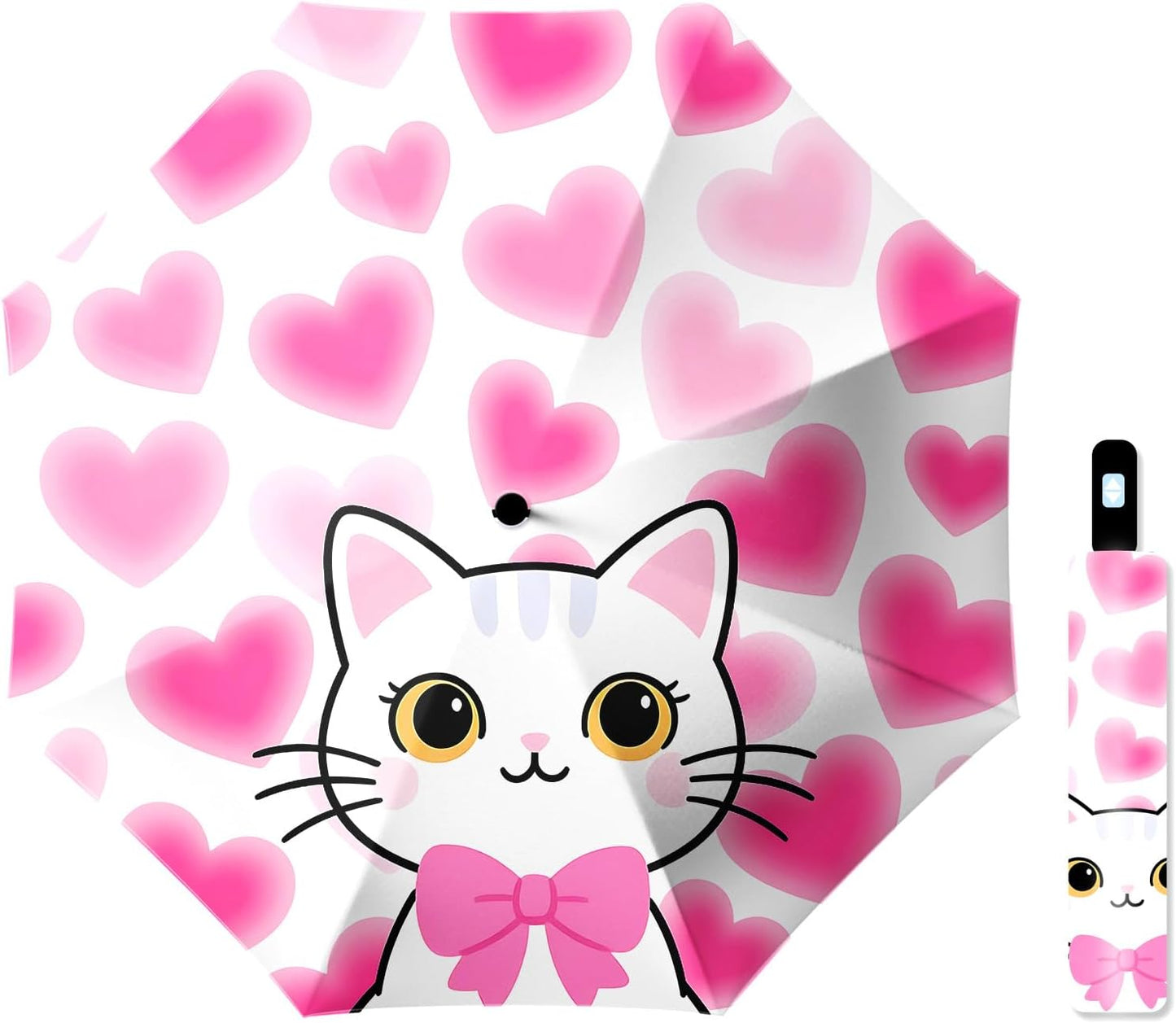 Small Travel Folding Umbrella for Girl, Portable, UV, SunShade, Compact, Automatic, Rain & Wind