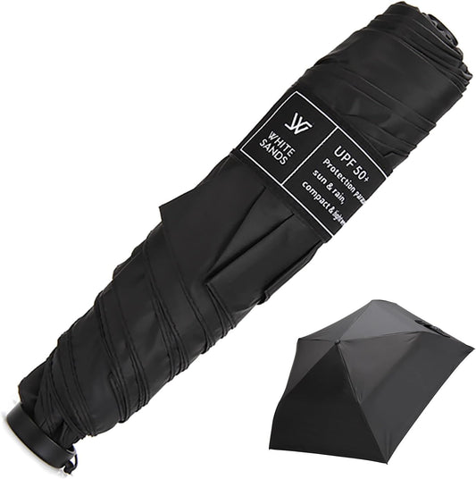 WHITE SANDS MOJA Ultralight Travel Umbrella Compact, Foldable, UPF 50+ Sun Protection LUNOA