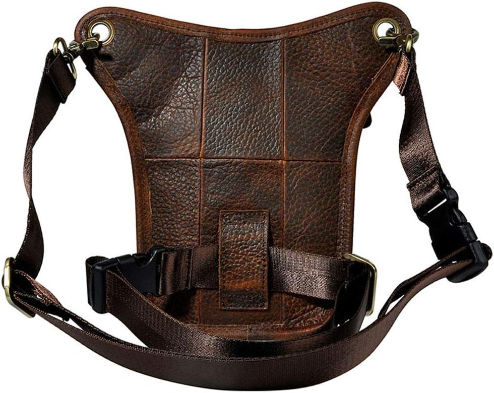 Leather Waist Pack Drop Leg Bag for Men Women Belt Bumbag Multi-Purpose Motorcycle Bike Outdoor Sports Tactical Cycling Riding Hiking Camping Pouch