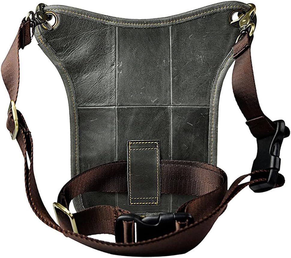 Leather Waist Pack Drop Leg Bag for Men Women Belt Bumbag Multi-Purpose Motorcycle Bike Outdoor Sports Tactical Cycling Riding Hiking Camping Pouch