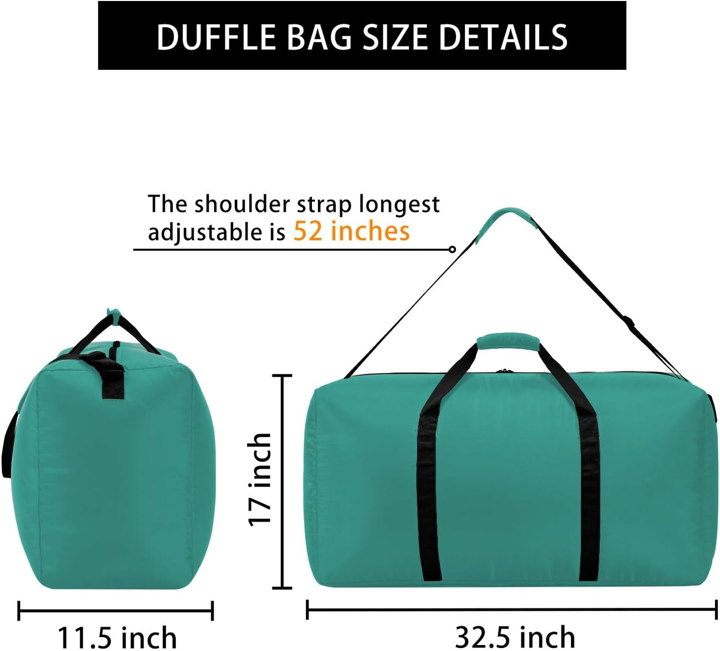 105L Extra Large Duffel Bag, 32.5 inch Travel Duffel Bag lightweight Luggage Bag-Green