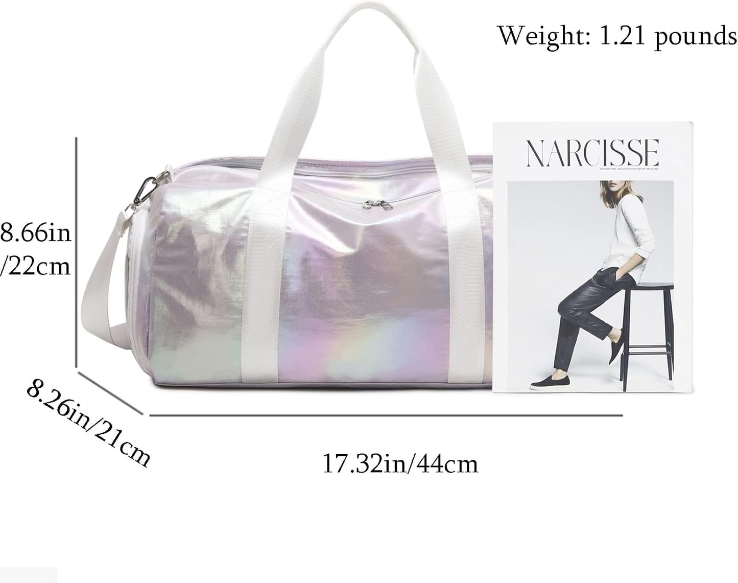 KARRESLY Sports Gym Bag for Women or Men Travel Duffel Bag with Wet Pocket and Shoes Compartment for Training Swim Yoga(2-Gradient color-Purple) free size