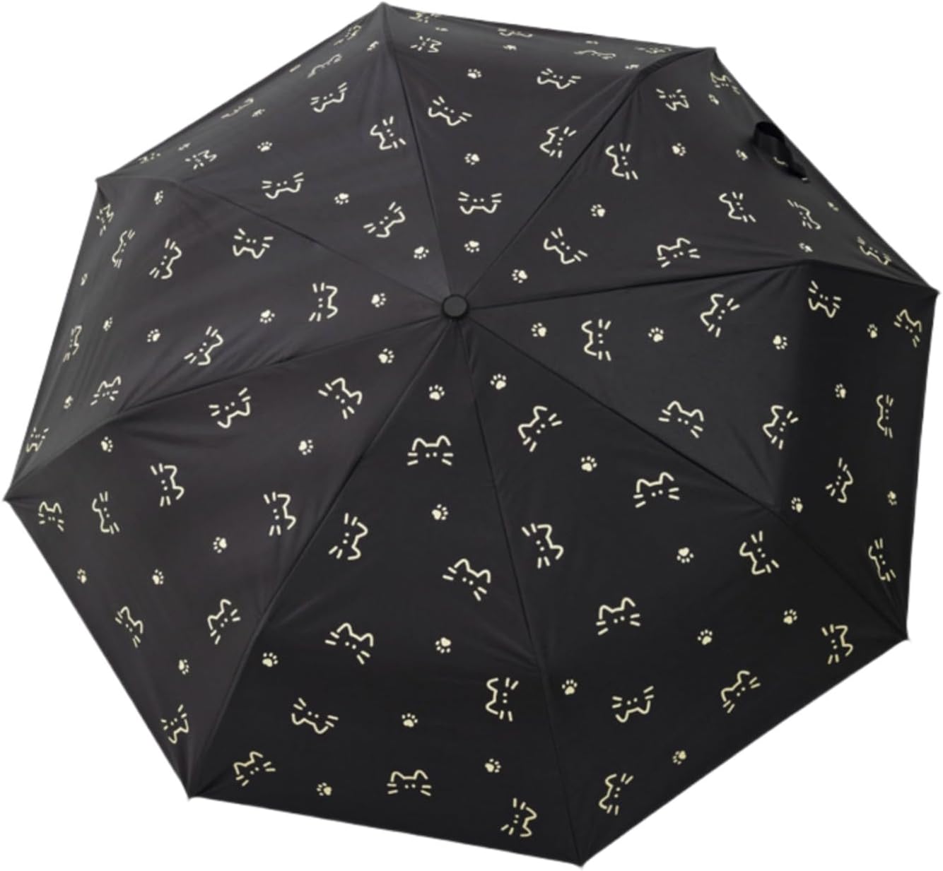 Compact Cat Umbrella - Automatic Folding, Dual-Use Rain and Sun Protection, Black Coating Anti-UV, Windproof, Lightweight, Portable Travel Companion for Men and Women