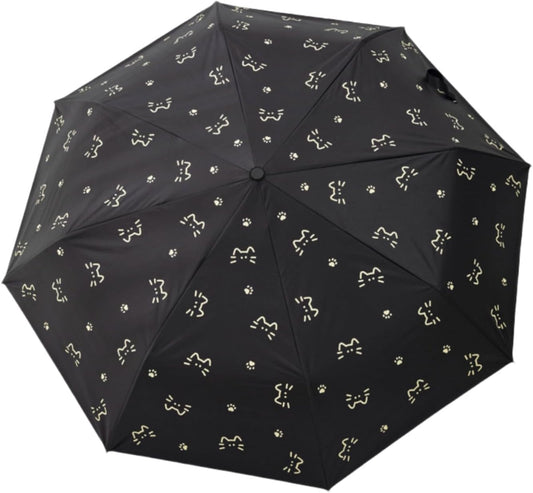 Compact Cat Umbrella - Automatic Folding, Dual-Use Rain and Sun Protection, Black Coating Anti-UV, Windproof, Lightweight, Portable Travel Companion for Men and Women