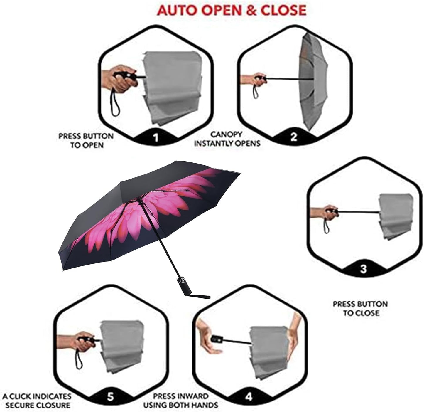 SY COMPACT Travel Umbrella Windproof Factory outlet Compact Automatic Umbrellas for Rain Compact Small UV Sun Protection Umbrella Durable Waterproof Lightweight-Fits Backpack Car Purse