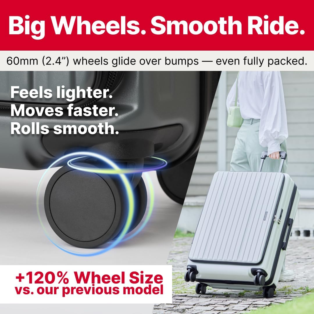 LEGEND WALKER LW 5524 Hardshell Expansion Front-openning, USB port,Cup-holder Spinner Luggage